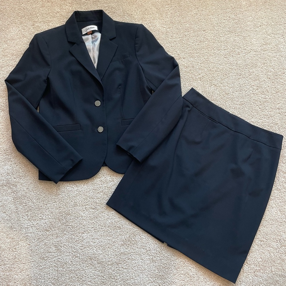 Calvin Klein Navy Skirt/Suit Set